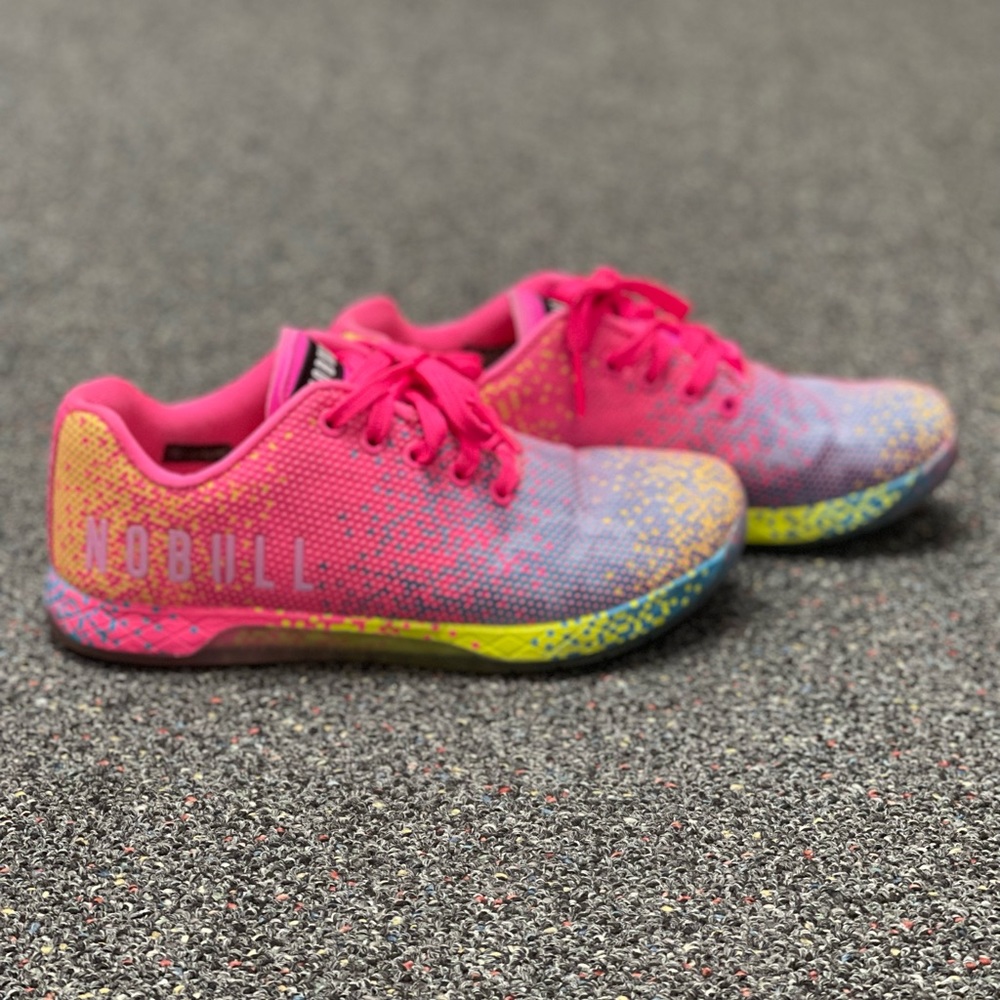 NOBULL Neon Glitch Pink Trainers
